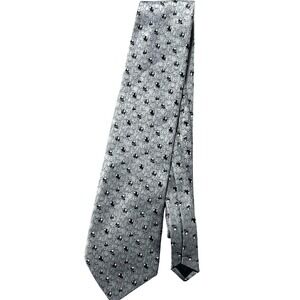 Kai Long Tie Mens One Size Gray Panda Animal Print Classic Satin Silk Necktie